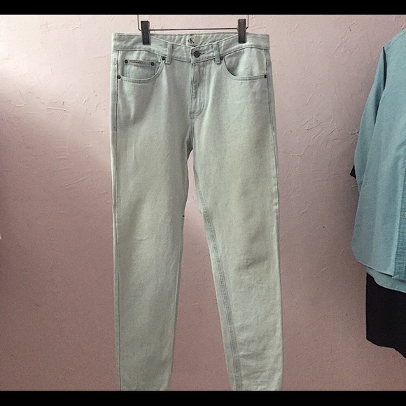 Calvin Klein Anti Fit Denim Jeans Ice Blue Model Grunge 30x32 Limited Edition - Picture 3 of 10